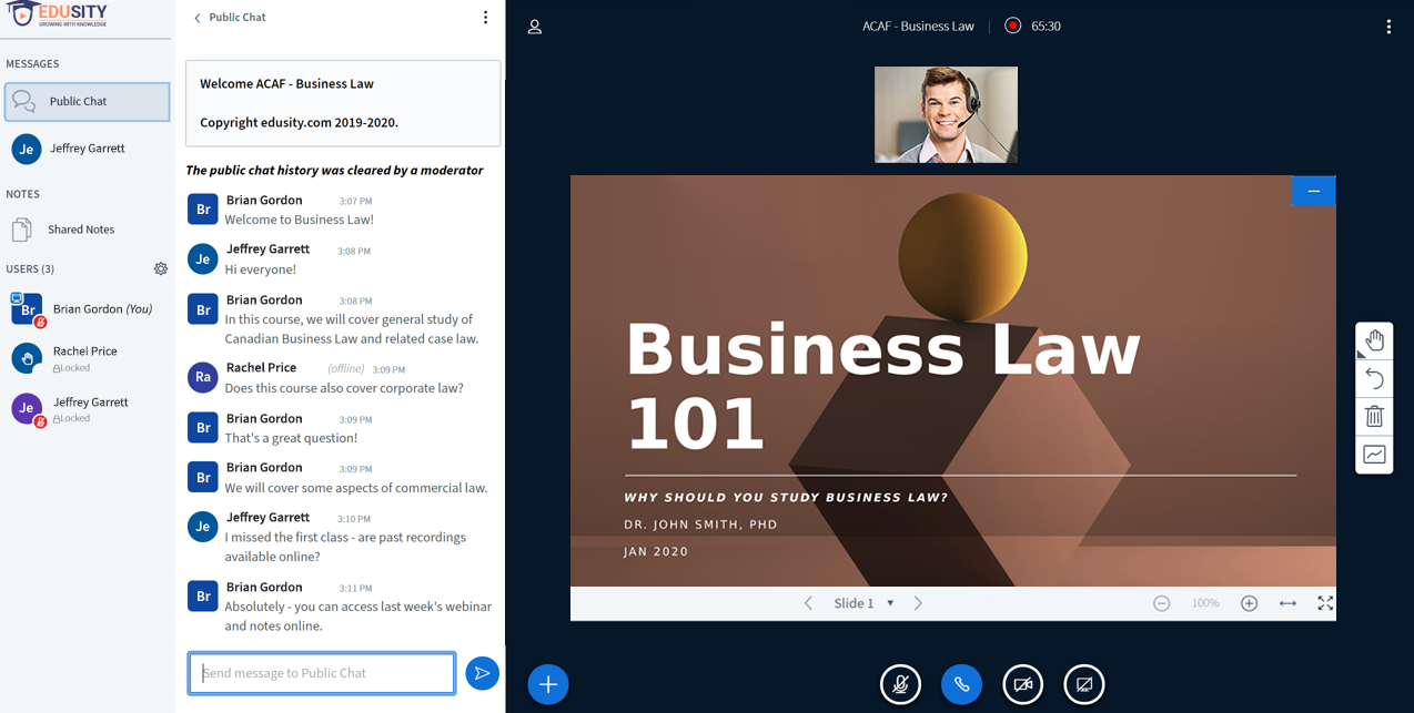 Edusity Online Learning Screenshot